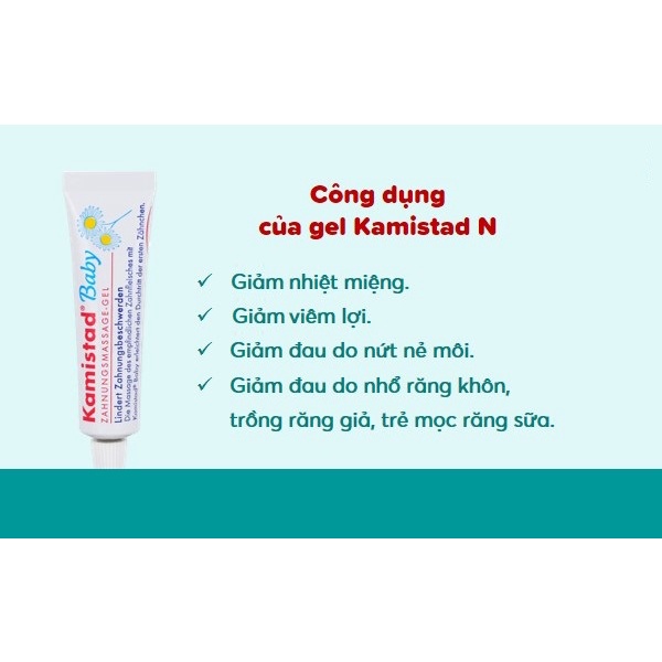 Gel bôi da nhiệt miệng môi, viêm nướu Kamistad Gel N 10g cho người lớn và trẻ em - Trung Đông Pharmacy