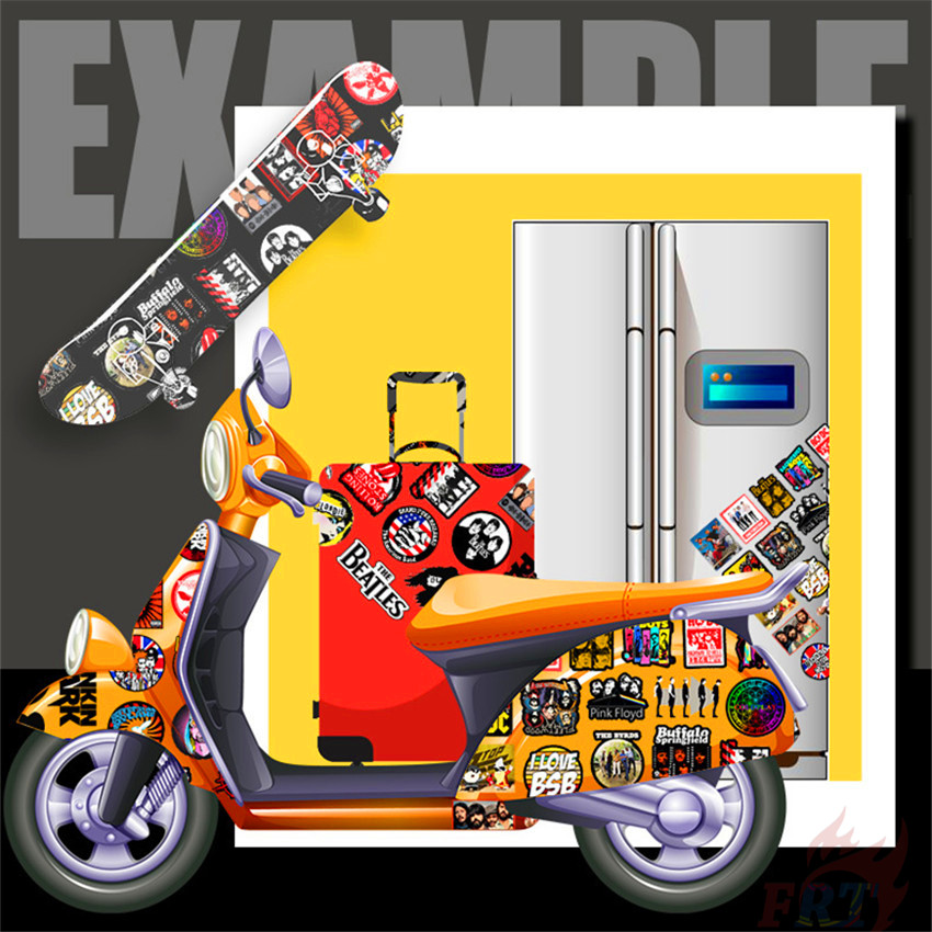 Set 50 Miếng Dán Trang Trí Hình Nhạc Rock Chống Thấm Nước