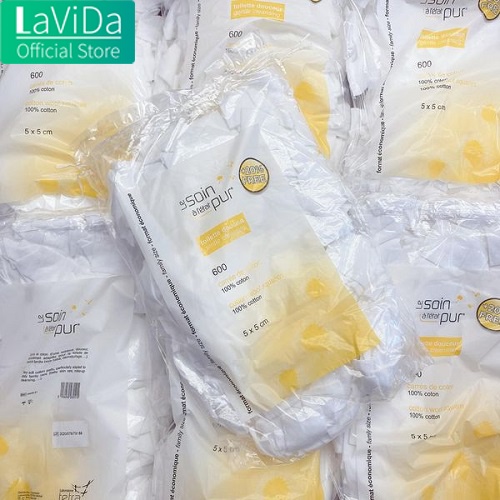 Bông Tẩy Trang Pháp Tetra Medical Carrés De Coton 600 miếng Le Soin Làl'état Pur