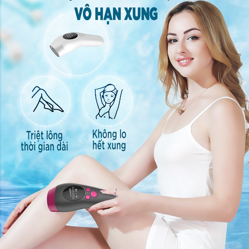 Máy Triệt Lông Lạnh IR01, Máy Triệt Lông Mini Vĩnh Viễn Đa Năng Tại Nhà,Triệt Bikini Nách Toàn Thân 8 Cấp Độ Vô Hạn Xung