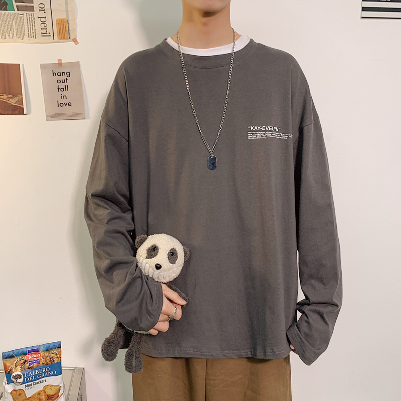 Áo Thun Thời Trang Tay Dài In Chữ Cá Tính Cho Nam | BigBuy360 - bigbuy360.vn