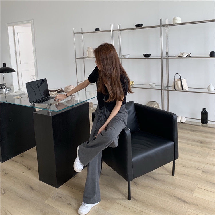 COZOK Quần ống rộng Lưng Cao Thiết Kế Đơn Giản Thời Trang