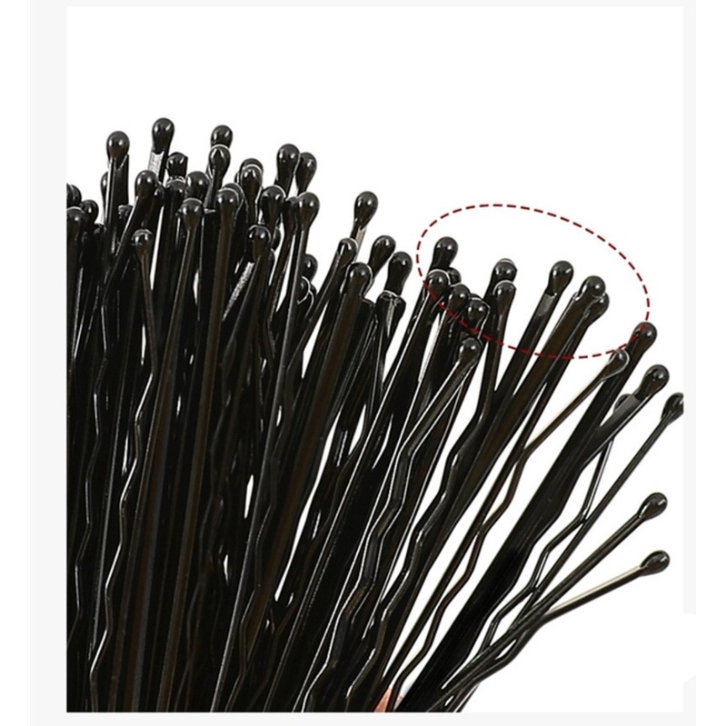 Kẹp tóc đẹp kẹp tăm xỉa màu đen bịch 50 cái thời trang dễ thương MEOW STORE KT01