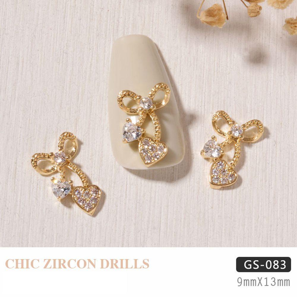 Phụ Kiện Trang Trí Móng Tay Lấp Lánh Sang Trọng|Dây Chuyền Mặt Nơ 3D Đính Móng Tay