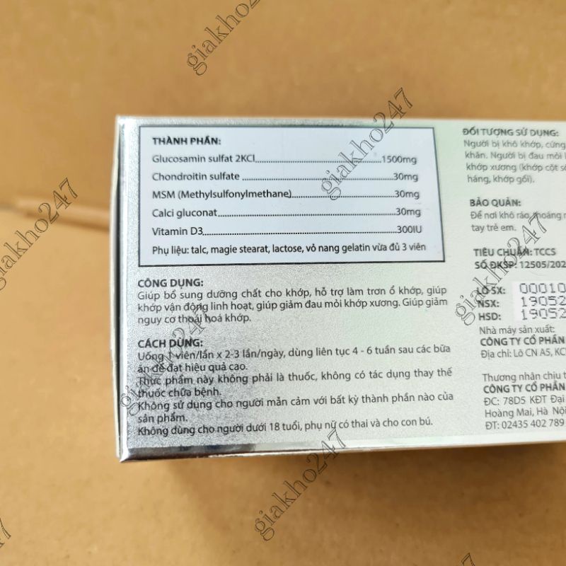 GLUCOSAMIN 500 - HỖ TRỢ TĂNG TIẾT DỊCH KHỚP