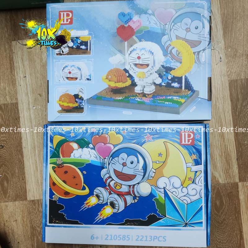 Mô hình lắp ráp doraemon phi hành gia có đèn led decor tặng sinh nhật bạn trai bạn gái 10xtimes