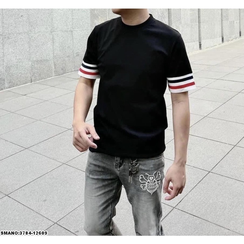 Áo phông mùa hè thom có họa tiết đơn giản, Áo nam cổ tròn thời trang giới trẻ phong cách hàn quốc cotton btshop 45-75kg