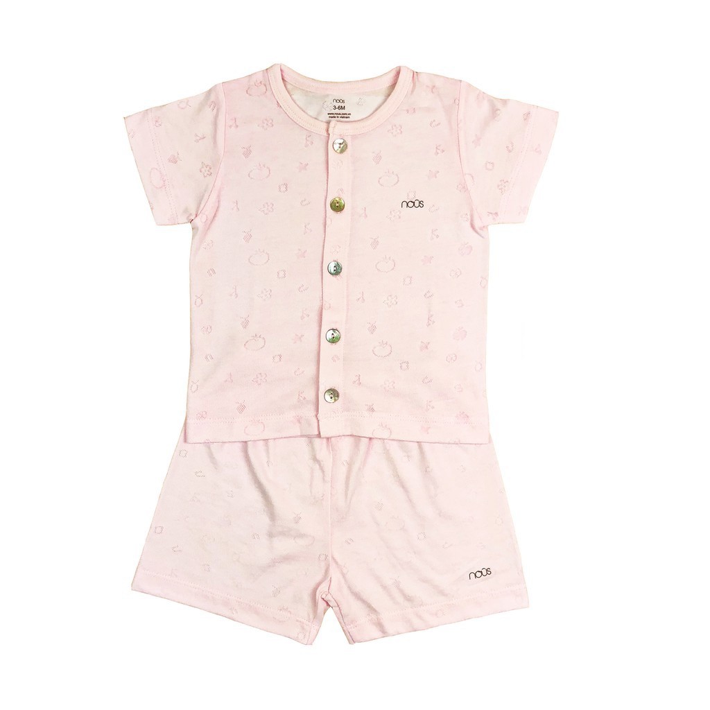 [NOUS] Bộ Quần Áo Cài Thẳng Cộc Thường Hồng Pastel NOUS (Size 3-6 Tháng Đến 9-12 Tháng) N14-1