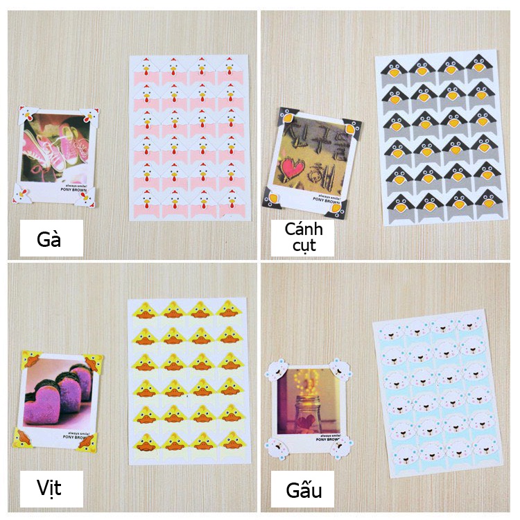 Miếng dán góc cao cấp thú vintage xinh xắn (DG08)