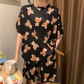Bộ Đồ Ngủ Lụa In Hình Chuột mickey Plus Size Cho Nữ