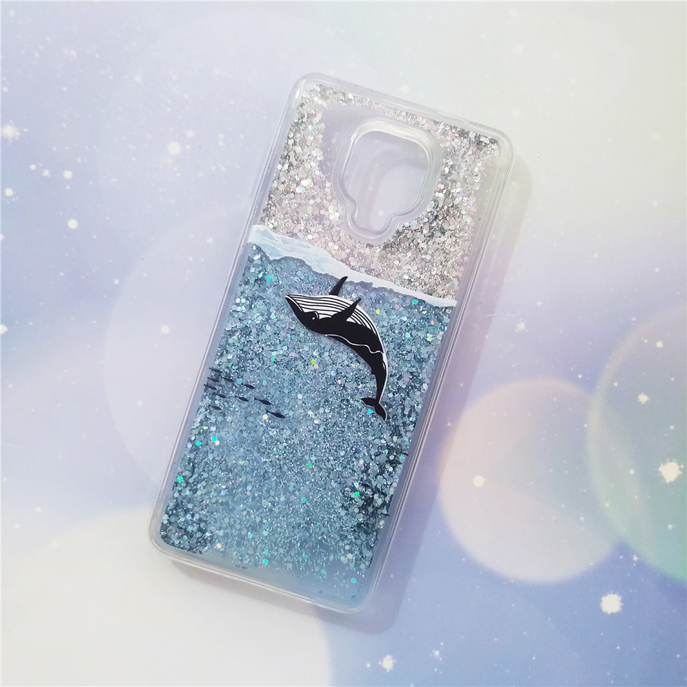 Quicksand Liquid Dynamic whale Phone Case Redmi Note 9S Notee 9 8 Pro Redmi 9 9A 9T 9C 8 8A Redmi 10X 5G K20 K30 Soft Silicone Cover
