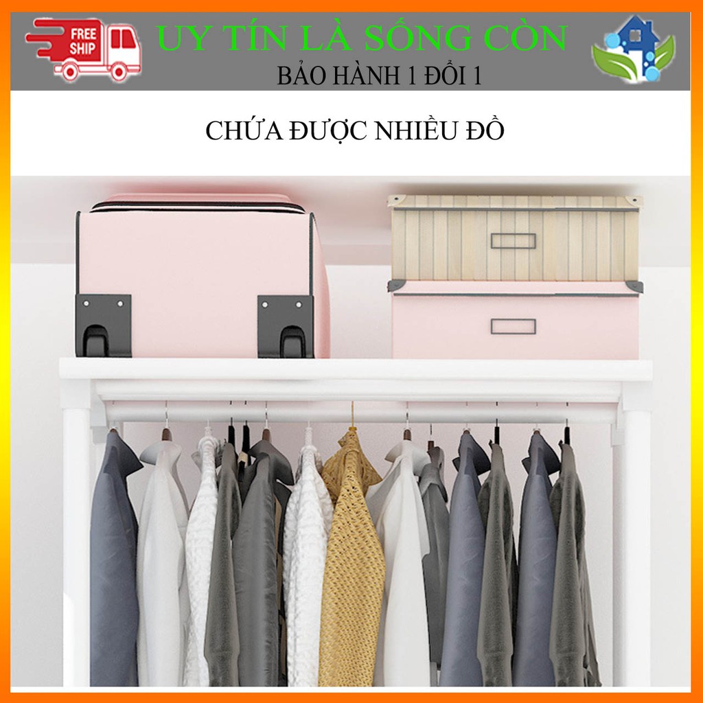 [  BAO GIÁ SHOPEE ] Tủ quần áo 2 tầng có rèm kéo phụ, Giàn treo quần áo 170x85x45cm phong cách Hàn quốc ENTROPY