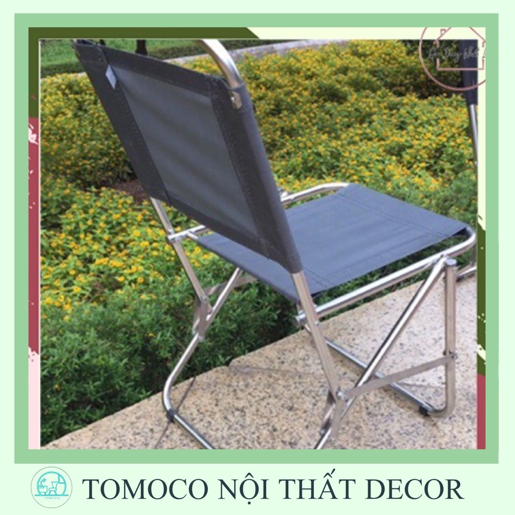 Ghế vải dù khung innox gấp gọn cho quán trà tranh,cafe,câu cá (chất lượng 100% bảo hành 12 tháng)