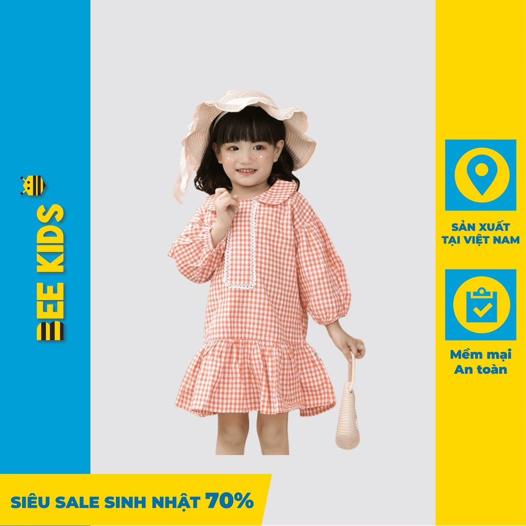 Váy Thu Đông BEEKIDS Cho Bé Gái 2-5 Tuổi, Chất Đũi Mỏng Nhẹ, Họa Tiết Dễ Thương 1DC01376DA