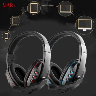 MAR Tại nghe có dây gắn míc cho người chơi game máy tính.