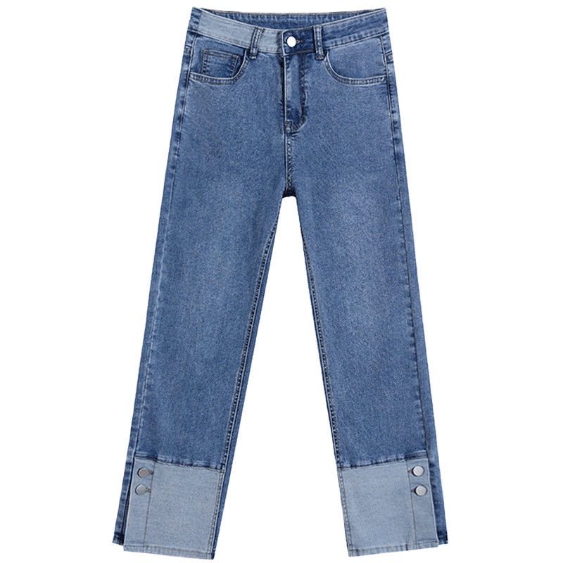 Quần Jean Lửng Cạp Cao Ống Đứng 2022 Mới Cho Nữ