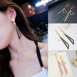 Khuyên tai dài hình tam giác phong cách Hàn Quốc thanh lịch dành cho nữ