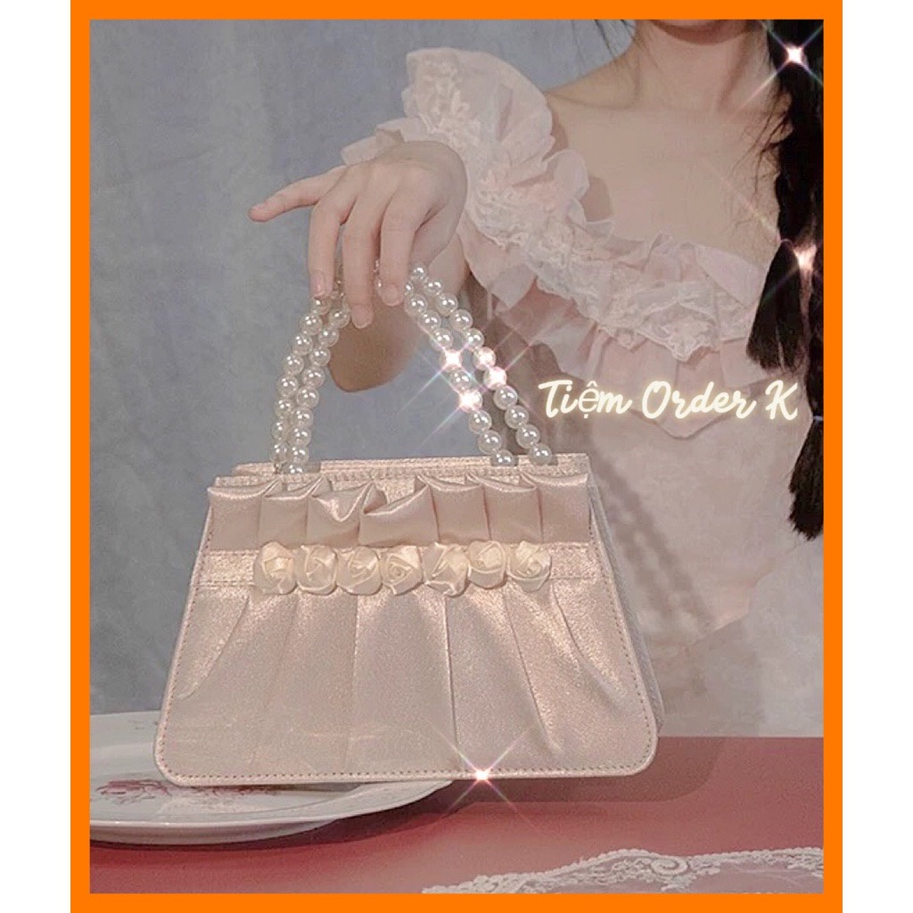 ♥️Túi Xách Hoa Hồng Tiêu Thư(ảnh thật)Size 23x17cm