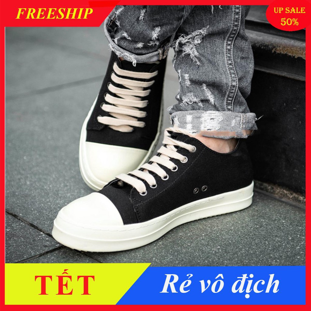Giày chính hãng Rick Owen cổ thấp 2021 - đế cao su thơm | BigBuy360 - bigbuy360.vn