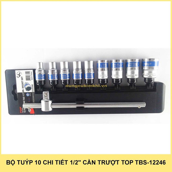 Bộ tuýp 10 chi tiết 1/2inch cần truợt TOP TBS-12246