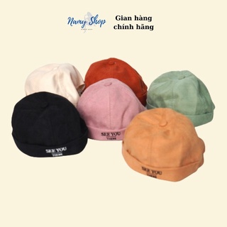 Nón Beanie vành tròn, mũ tròn phong cách Retro Hàn Quốc