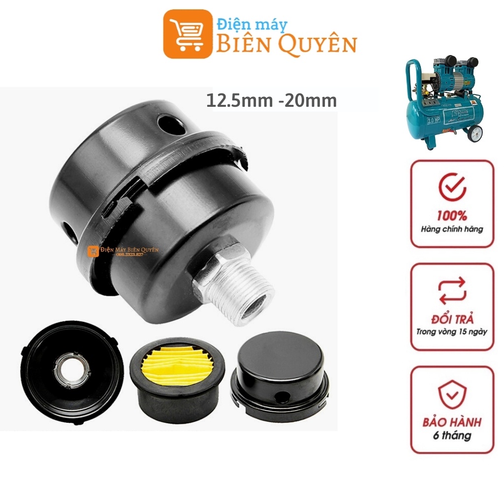 Lọc Gió Máy Nén Khí Không Dầu Màng Lọc Cao Cấp Ren 12.5mm Ren 20mm