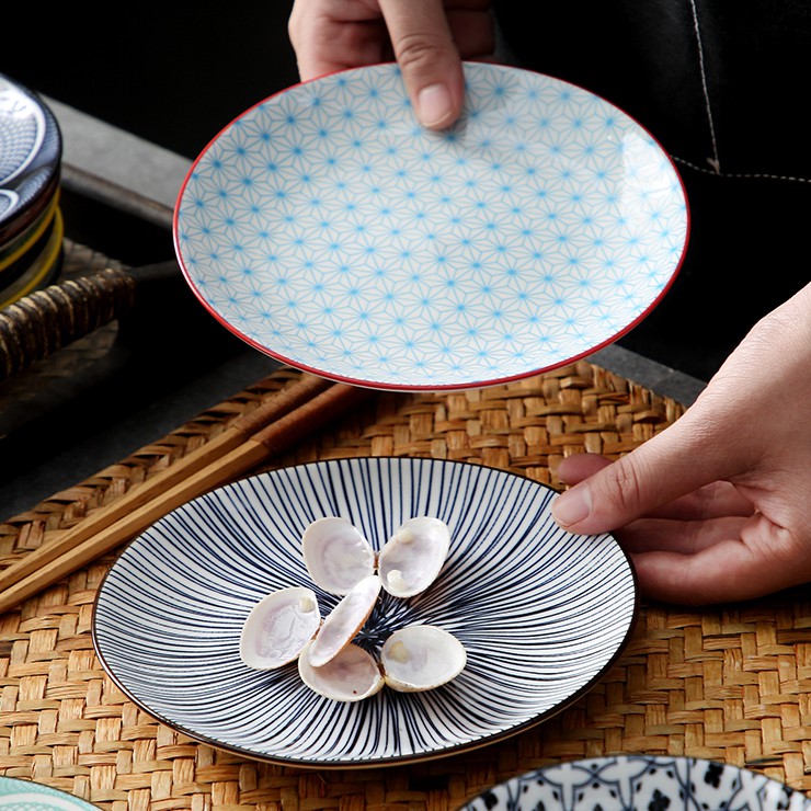 Đĩa gốm ZENTANGLE PATTERN phong cách Nhật Bản | ZPDT1602