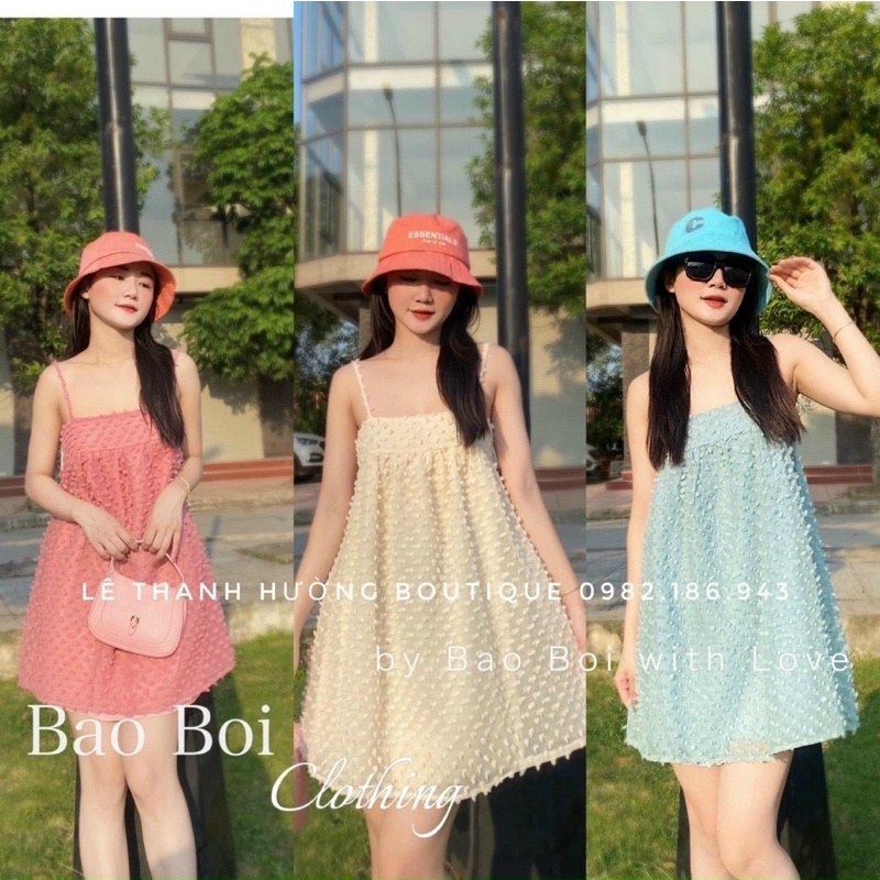 Đầm 2 dây cục bông babydoll siêu cưng