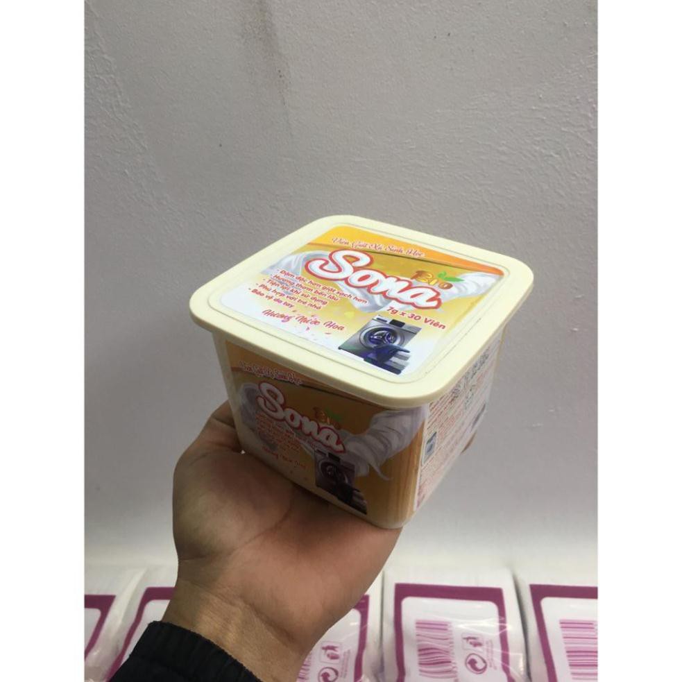 Viên Giặt  Viên Giặt Xả Quần Áo SoNa  - Sản Phẩm Sinh Học Siêu Tiện Lợi |Hộp 30 Viên| Siêu Tiết Kiệm &amp; An Toàn