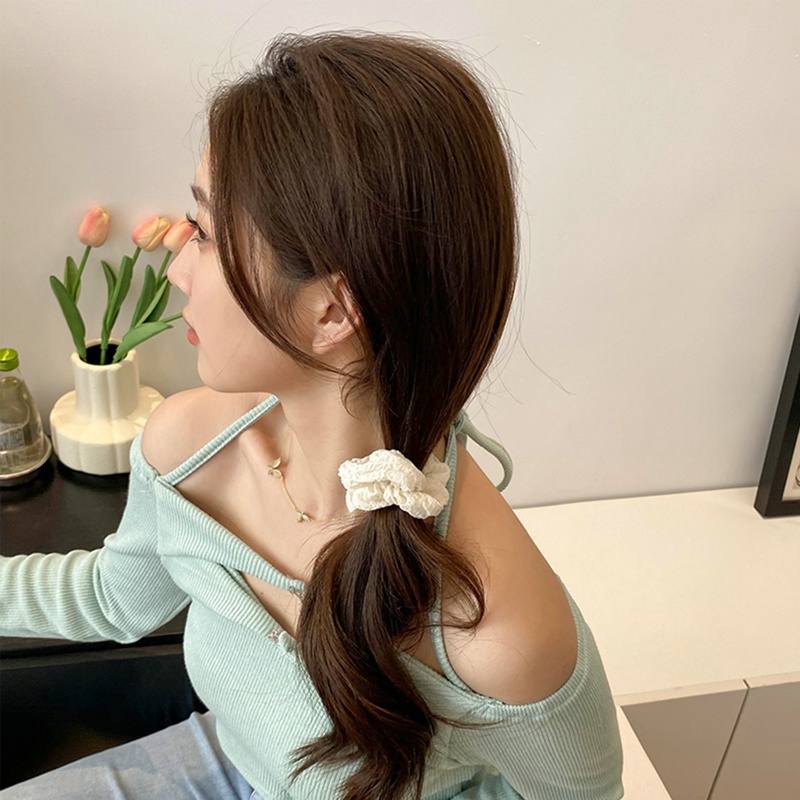 Dây Buộc Tóc Ruy Băng Co Giãn Màu Trơn Thời Trang Cho Nữ