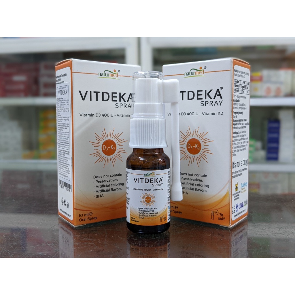[CHÍNH HÃNG ] VITDEKA SPRAY- Bổ xung vitamin D3 +K2 tăng cường hấp thu Canxi giúp xương , răng chắc khoẻ