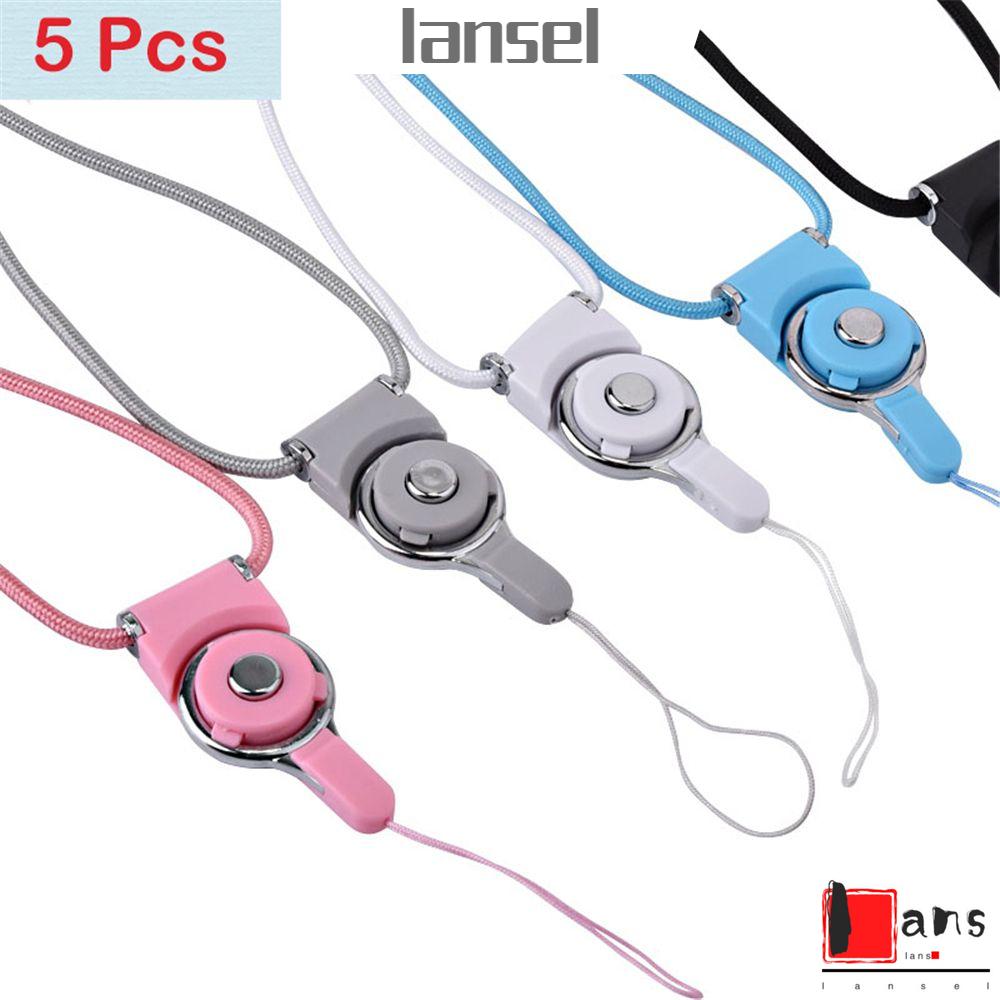 ❤LANSEL❤ 5 Pcs Random color Badges Phone Lanyard Universal Key Chain Mobile Straps Nylon Finger Neck Lariat Hang Rope Security Detachable