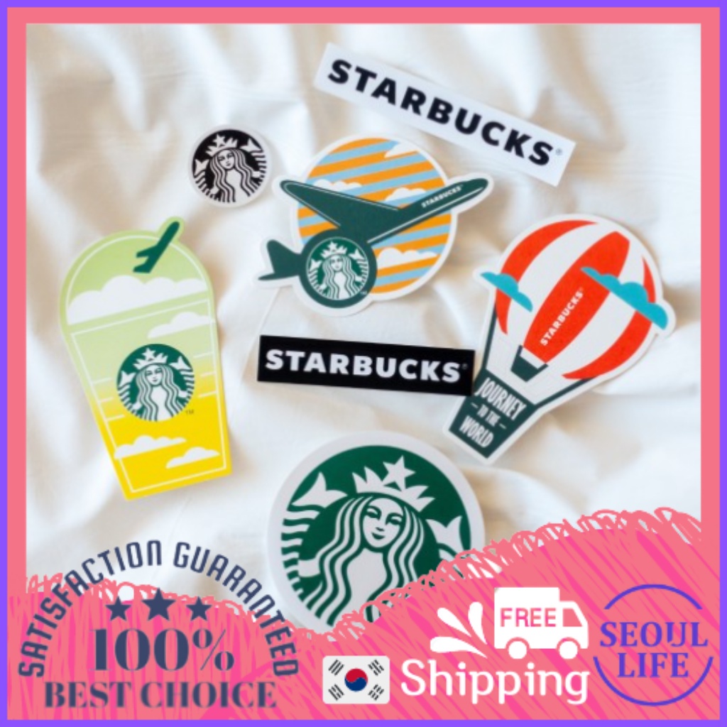 STARBUCKS 1 gói 7 tờ nhãn dán trang trí DIY