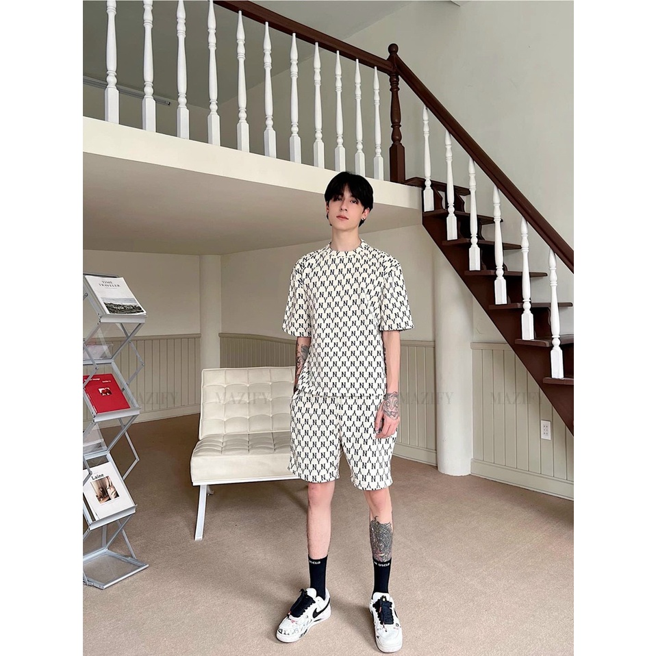 &lt;FREE SHIP&gt; Đồ bộ nam nữ chữ yn chất vải thun lạnh in chuyển nhiệt co giãn 4 chiều