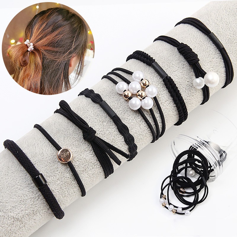 CB20 Combo 8 dây cột tóc giá rẻ KÈM HỘP NHỰA