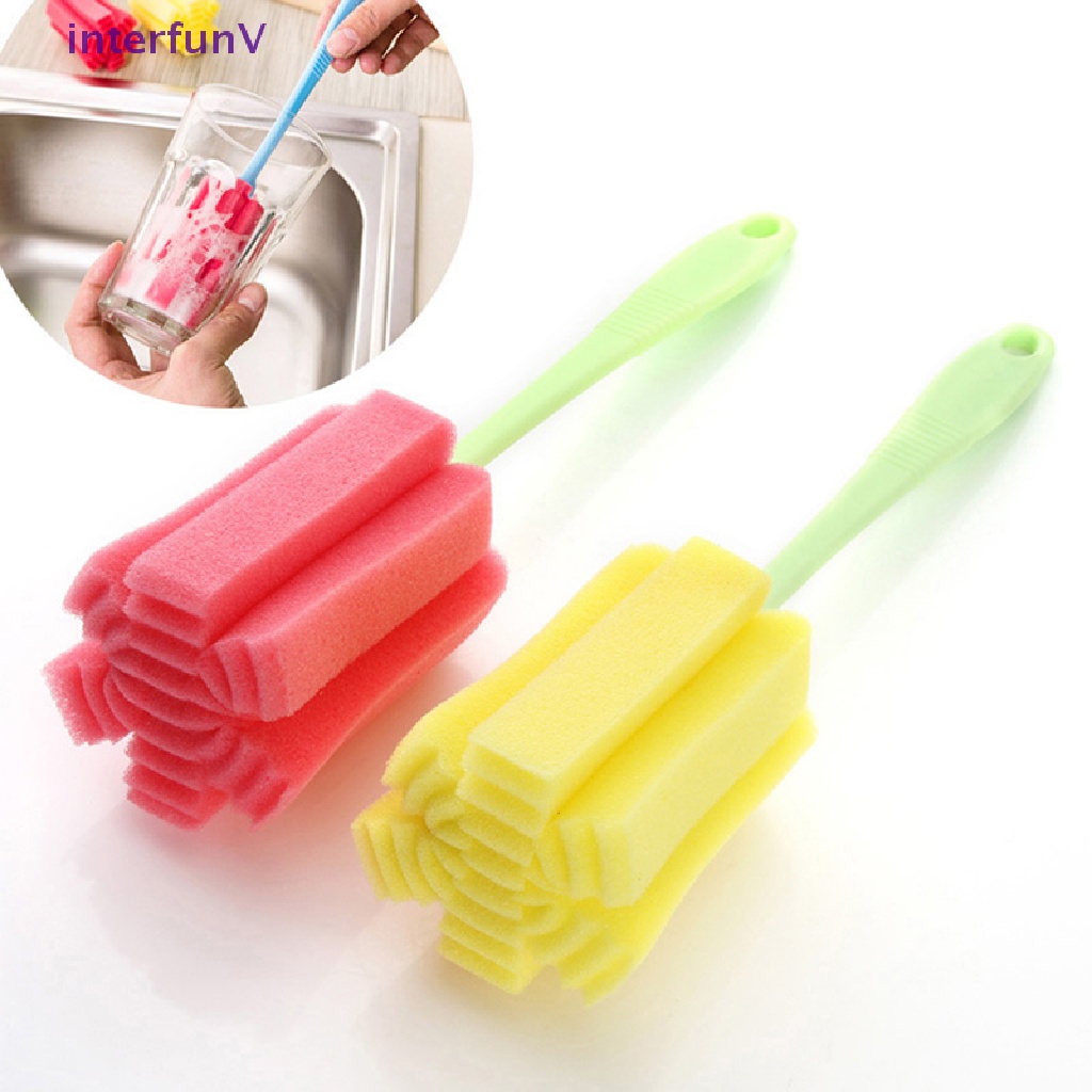 Cọ Xốp Mềm Cán Dài Vệ Sinh Bình Nước / Bình Thủy Tinh / Bình Sữa Em Bé