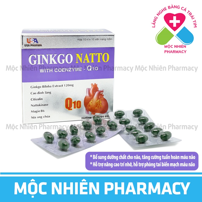 Đau Đầu, Mất Ngủ, Ginkgo Natto Q10, Hỗ Trợ Giảm Đau Đầu, Mất Ngủ, Rối Loạn Tiền Đình, Tê Bì Tay Chân