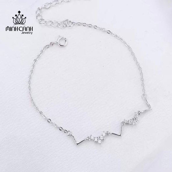 Lắc Tay Bạc Nhip Tim Đính Đá - Minh Canh Jewelry