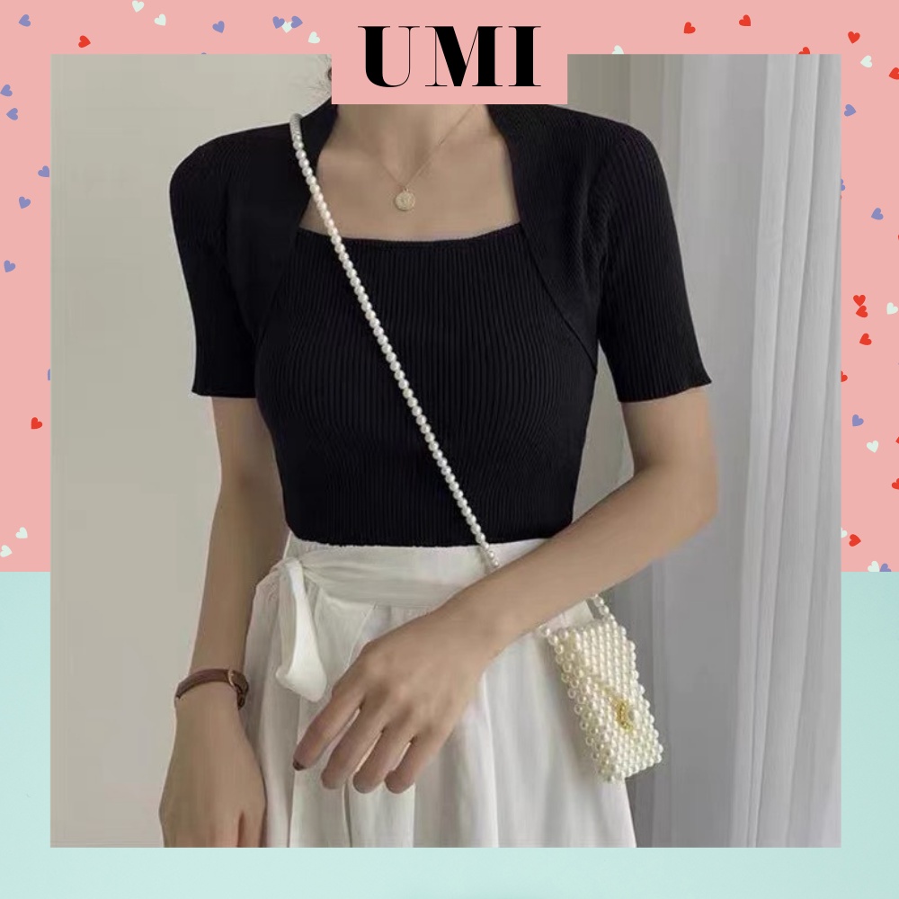 ÁO DỆT KIM CỔ VUÔNG HOT TREND