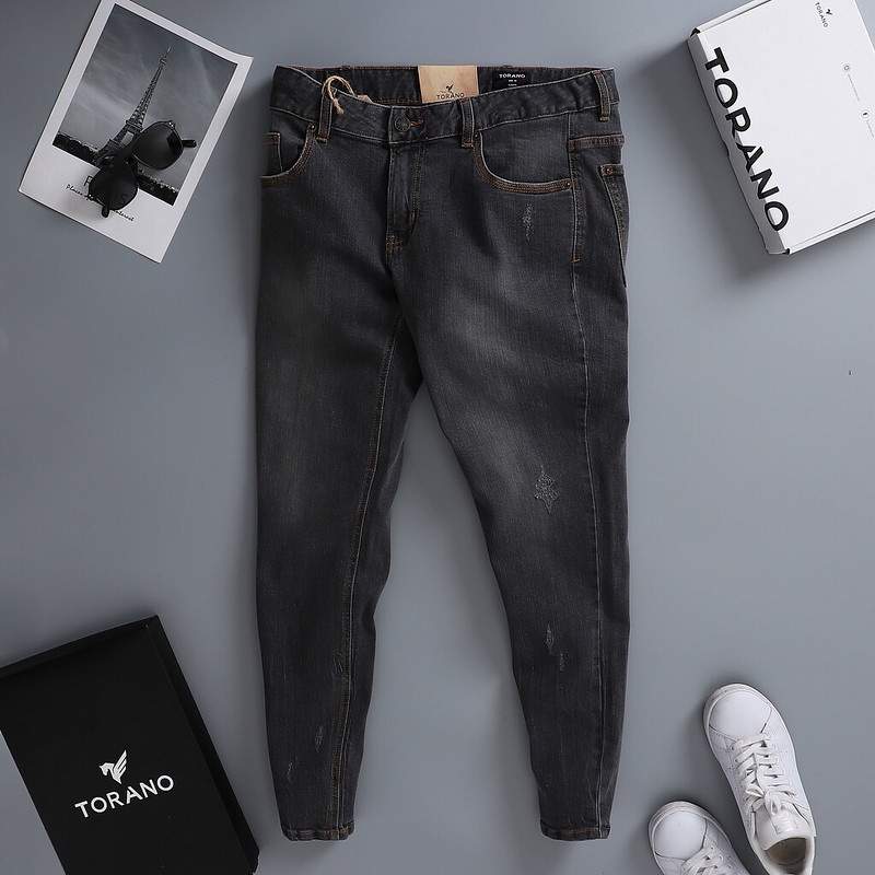 Quần Jeans nam TORANO xước dáng basic Slim Co Giãn Tốt, Không Bai Xù, Bền Màu, Phom Trẻ Trung BJ002