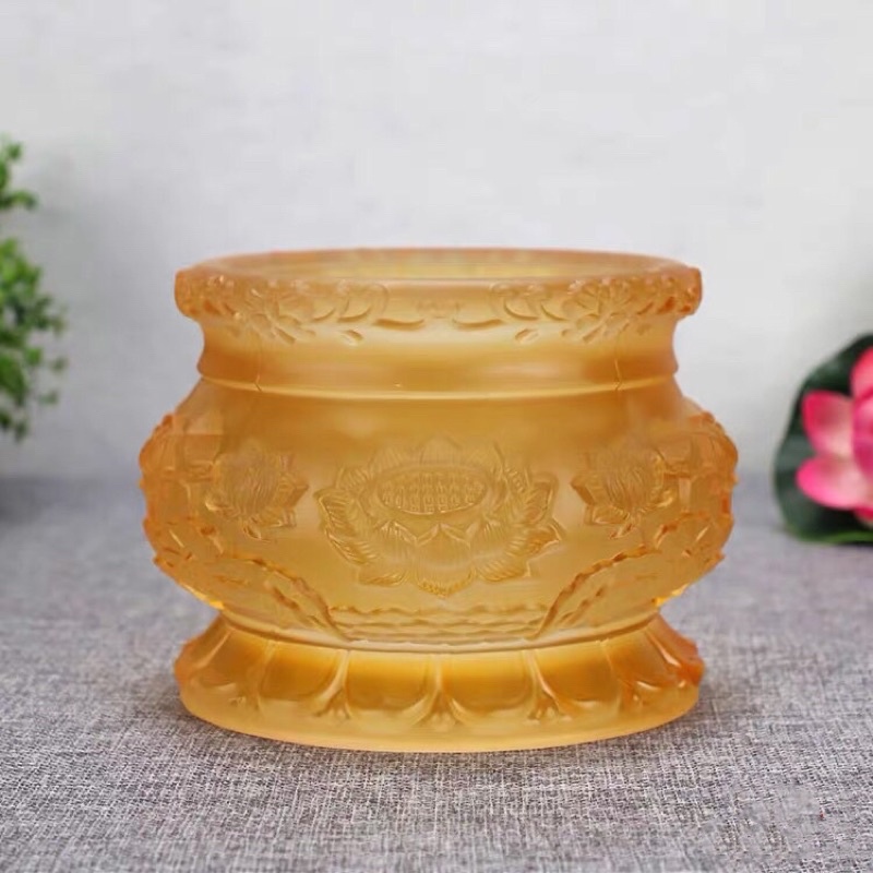 Bộ đồ cúng-Set đồ cúng Lưu Ly sen vàng ngọc dày dặn sang trọng