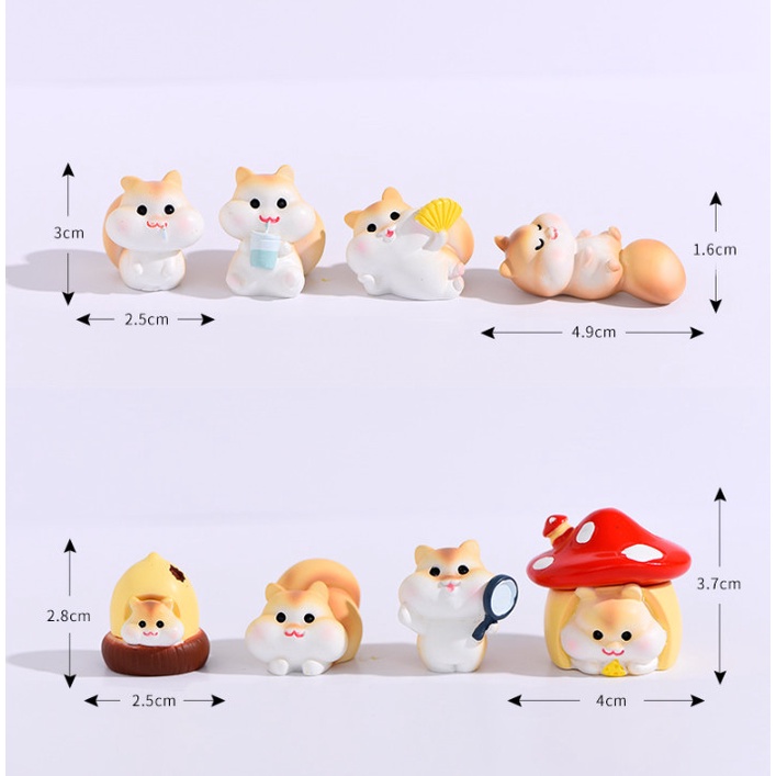 Mô hình gia đình sóc, nhà hạt dẽ, nhà nấm decor bàn, trang trí tiểu cảnh