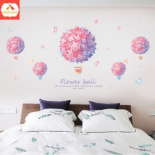 Decal dán tường 3D đẹp hàn quốc giá rẻ phòng ngủ phòng khách - trang trí cho bé gái bé trai có keo sẵn - phong cảnh hoa
