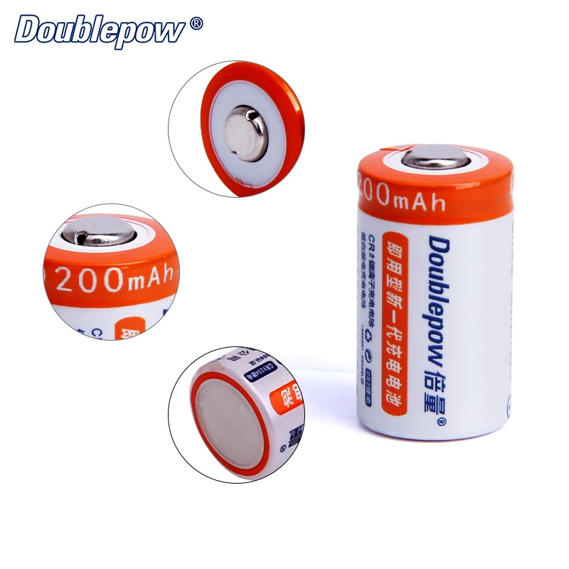 Bộ Pin Sạc Lithium CR2 Doublepow 200mAh 3V cao cấp