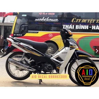 [ Loại 1] Tem Rời Wave X 110cc Đen Cam (2017-2021)-Ảnh Thật (Decal Wave) (Tem xe Wave)