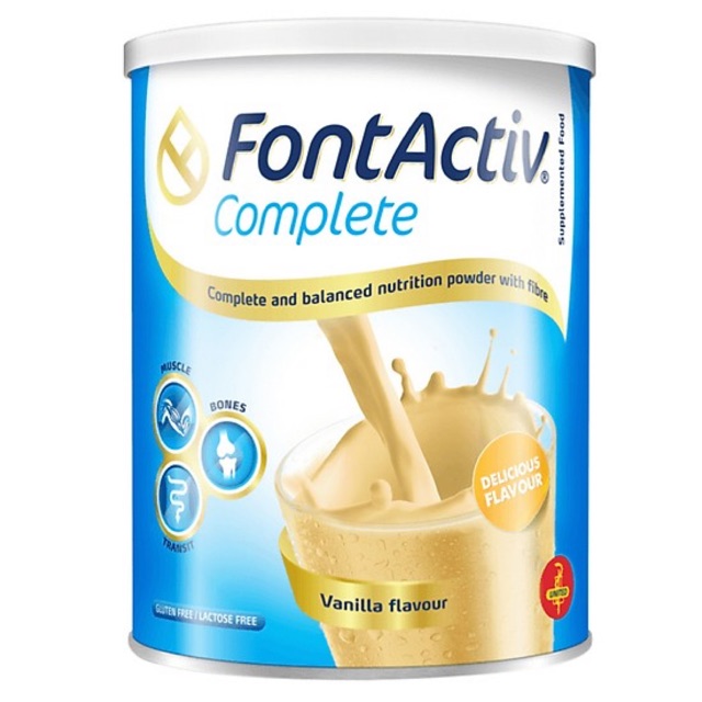 Sữa dinh dưỡng FontActiv Complete 800gr từ Châu Âu, dành cho người lớn tuổi, kém hấp thu
