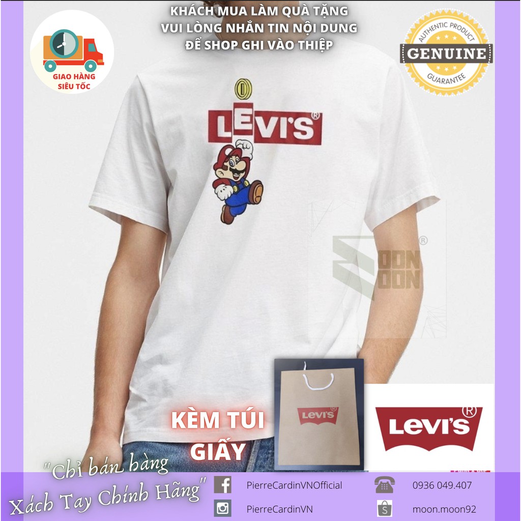 Áo Thun Nam Levis Super Mario KÈM TÚI Phiên Bản Giới Hạn Levi's Auth Malaysia SALE