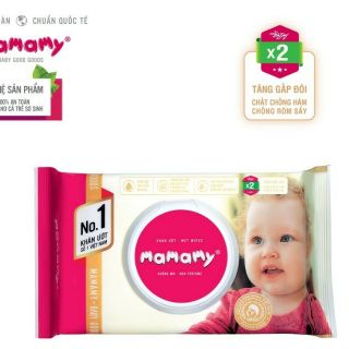 Khăn ướt Mamamy 80 tờ, nắp, chuẩn quốc tế, 100% an toàn