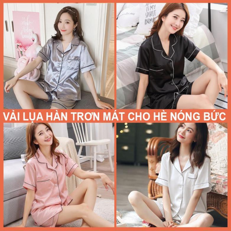 [Đồ bộ mặc nhà nữ] Bộ Pijama Lụa Cộc Tay Nữ Cao Cấp, Bộ Đồ Ngủ Nữ Mùa Hè | BigBuy360 - bigbuy360.vn