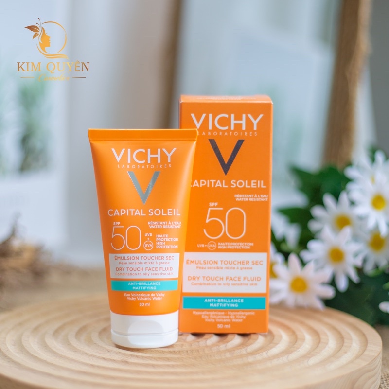 Kem Chống Nắng Vichy Ideal Soleil 50ml SPF 50+, Giúp Nâng Tone Trắng Sáng Làn Da Giúp Da Đều Màu, Dành Cho Da Dầu Mụn